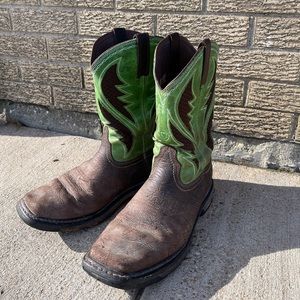 Ariat Men’s Bruin Brown WorkHog Wide Square Toe VentTEK Work Boots Size 11D